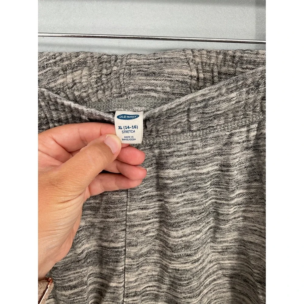 Old Navy Girls Jogger Pants Gray Space Dye Stretch XL 14-16